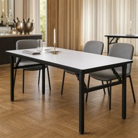 Table pliante modulaire rectangulaire, table pliable avec structure en métal pour conférences, réunions, hôtels, événements, formations