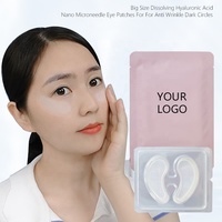 Patchs Oculaires Dissolvants à l'Acide Hyaluronique et Nano-Microneedles, Marque Privée OEM ODM, Logo Personnalisé, Peptides Raffermissants Anti-Rides