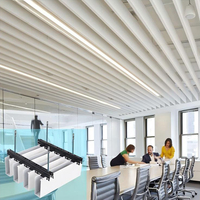 Panneaux de plafond en aluminium sur mesure, système de plafond linéaire en forme de U pour la conception intérieure des bâtiments commerciaux