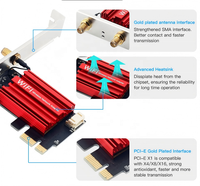 Tarjeta de Red Inalámbrica PCI-E de 1200 Mbps para Escritorio, 802.11AC de Doble Banda AC1200, Chipset RTL8822CE, Dongle Combinado Wifi y Bluetooth para Computadora