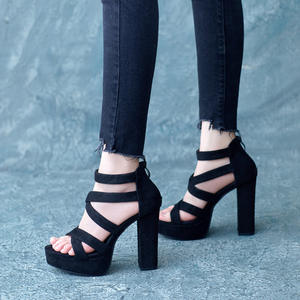 Sandales d'hiver pour femmes à talons fins et plateforme, bout carré, fermeture à lacets, antidérapantes, augmentant la taille, pointures 35-41 - Product Image 2