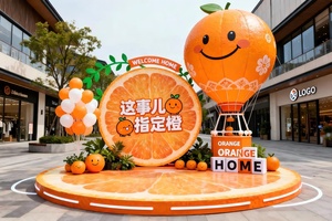 Arco Decorativo Personalizado con Temática Naranja para Exteriores, Instalación en Plazas Comerciales, Instalaciones para Fotos, Gran Escala, FRP Tallado a Mano, Alta Visibilidad - Product Image 5