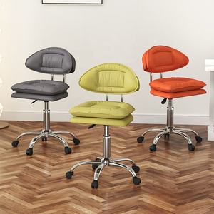 Silla de peluquero de salón de elevación simple y giratoria con asiento tapizado cómodo respaldo de tocador de dormitorio de niñas para salones de belleza - Product Image 2