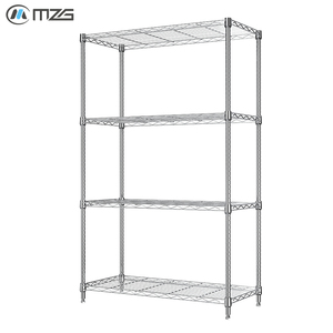 MZG NSF Listed Commercial Wire Storage Standing Rack 4 Tier Chrome Adjustable Metal Wire <b>Shelving</b> <b>Unit</b> - Product Image 1