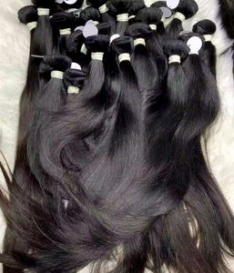 Cheveux humains vierges longs et raides, noir naturel, trame Remy, double épaisseur, densité 100%, cheveux en vrac, taille personnalisable - Product Image 4