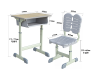 Ensemble de bureau et de chaise de classe moderne avec chaises ergonomiques pour les élèves, mobilier scolaire réglable en hauteur