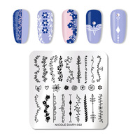 Kit de plaques d'estampage sur ongles 3D en silicone, motifs de fleurs et papillons, personnalisé, 12 pièces, 2020