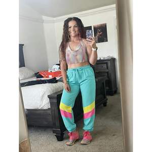 Jogging cargo réversible pour femme, style années 80, taille mi-haute, avec poches, en tissu éponge respirant, style décontracté - Product Image 2