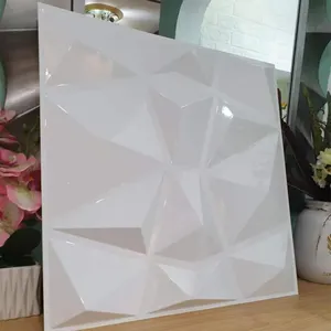 고품질 art3d 짜임새 3d 벽면 백색 다이아몬드 디자인