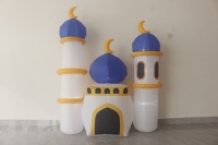 Festival musulman Modèles gonflables à air Mosquée musulmane Décoration lumineuse Modèles d'air décoratifs pour décoration de jardin