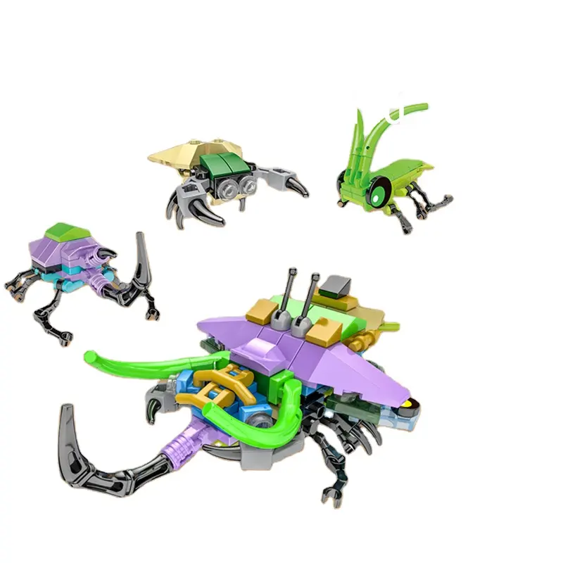 2024 Populaire Dierenstad Dierenserie-Natuurlijke Insecten Serie Volledige Set Modulaire Meubelbouwstenen Speelgoed Voor Kinderen