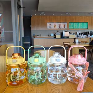 Cross Border Outdoor Sports Cold Drink Cup Large Belly Double Spout Straw Student Travel Gift Ecommerce Strap - Product Image 2
