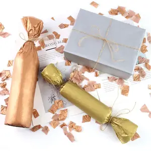 Rotwein Geschenk verpackung Box Pad Papier Perlen pulver Silber Roségold Seidenpapier für Party