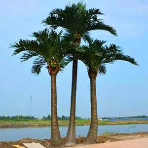 Тропические искусственные кокосовые листья король кокосовые большие пальмы с размерами от 1 до 20 м могут быть настроены для наружного декора - Product Image 4