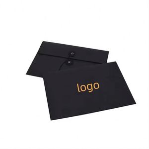 Luxury Custom Kraft Paper Packaging A4 Envelope With Button and <b>String</b> Closure - Product Image 1