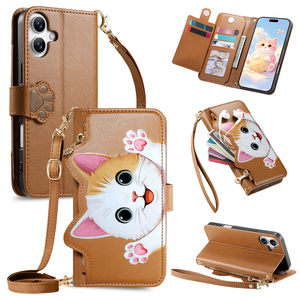 Nueva Funda de Cuero con Diseño de Gato y Cuerda para <span class=keywords><strong>iPhone</strong></span> 15 <span class=keywords><strong>Plus</strong></span>/14 Pro/17 Pro Max, Funda 3D para <span class=keywords><strong>iPhone</strong></span> 17 Air - Product Image 4