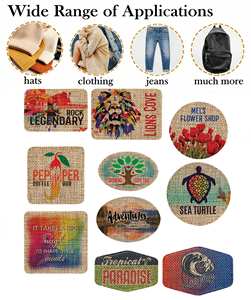 2.5x2.5インチの正方形の麻布昇華パッチ（接着剤付き）- カスタムデザインや会社ロゴ用の無地の熱転写パッチ - Product Image 2