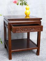 Support de Bonsaï et Table d'Appoint Carrée en Bois d'Orme Style Moderne, Polyvalente pour Aquarium, Table Basse de Salon, Table de Canapé