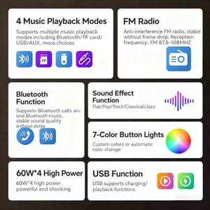Reproductor MP3 de Alta Potencia para Auto de 12V, 1 Din, Luces de Colores, USB, Tarjeta TF, Radio FM, WiFi, Amplificador, MP5, Audio para Vehículo - Product Image 5