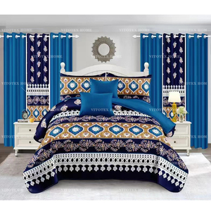 Trung Quốc nhà máy bán buôn tùy chỉnh giá rẻ giá 10 mảnh <span class=keywords><strong>bedsheet</strong></span> <span class=keywords><strong>Set</strong></span> Vua Kích thước tất cả các mùa bộ đồ giường <span class=keywords><strong>Set</strong></span> với cuatains - Product Image 2