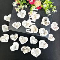Nuevo Cristal de Cuarzo Natural de Alta Calidad, Racimo de Cristal de Cuarzo Transparente en Forma de Corazón para Decoración del Hogar