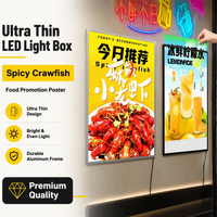Panneau de menu lumineux, boîte à lumière pour café, restaurant, magasin de détail, cadre en aluminium fin, affichage de poster rétroéclairé, panneau publicitaire
