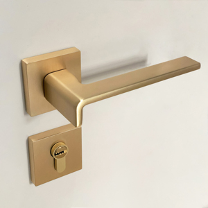 Vuông Rosette l-vuông gốc cửa xử lý khóa thiết lập hiện đại satin Brass Kẽm hợp kim đòn bẩy nội thất cửa khóa - Product Image 3