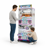 Machine à griffes moderne à 4 postes, table attrape-jouets avec de grands compartiments de récompenses pour les zones de jeux des centres commerciaux