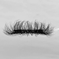 Naturel 5D Faux Cils Avec Boîte D'emballage 25mm Moelleux Cheveux Humains Vison Bande Cils En Gros