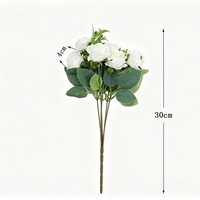 Bouquet de 10 têtes de roses artificielles Xiangfei, fleurs artificielles à nouer soi-même pour la décoration de la maison, du salon, des mariages et des fêtes