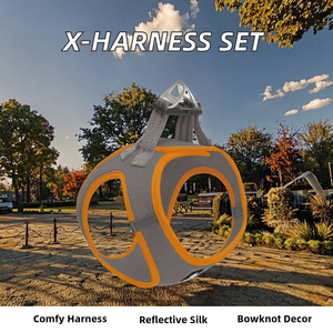 Wholesale Comfortable X-Harness Set for Small Medium <b>Dogs</b> Premium <b>Dog</b> Harness Made Reflective Polyester Silk Personalized - Product Image 3