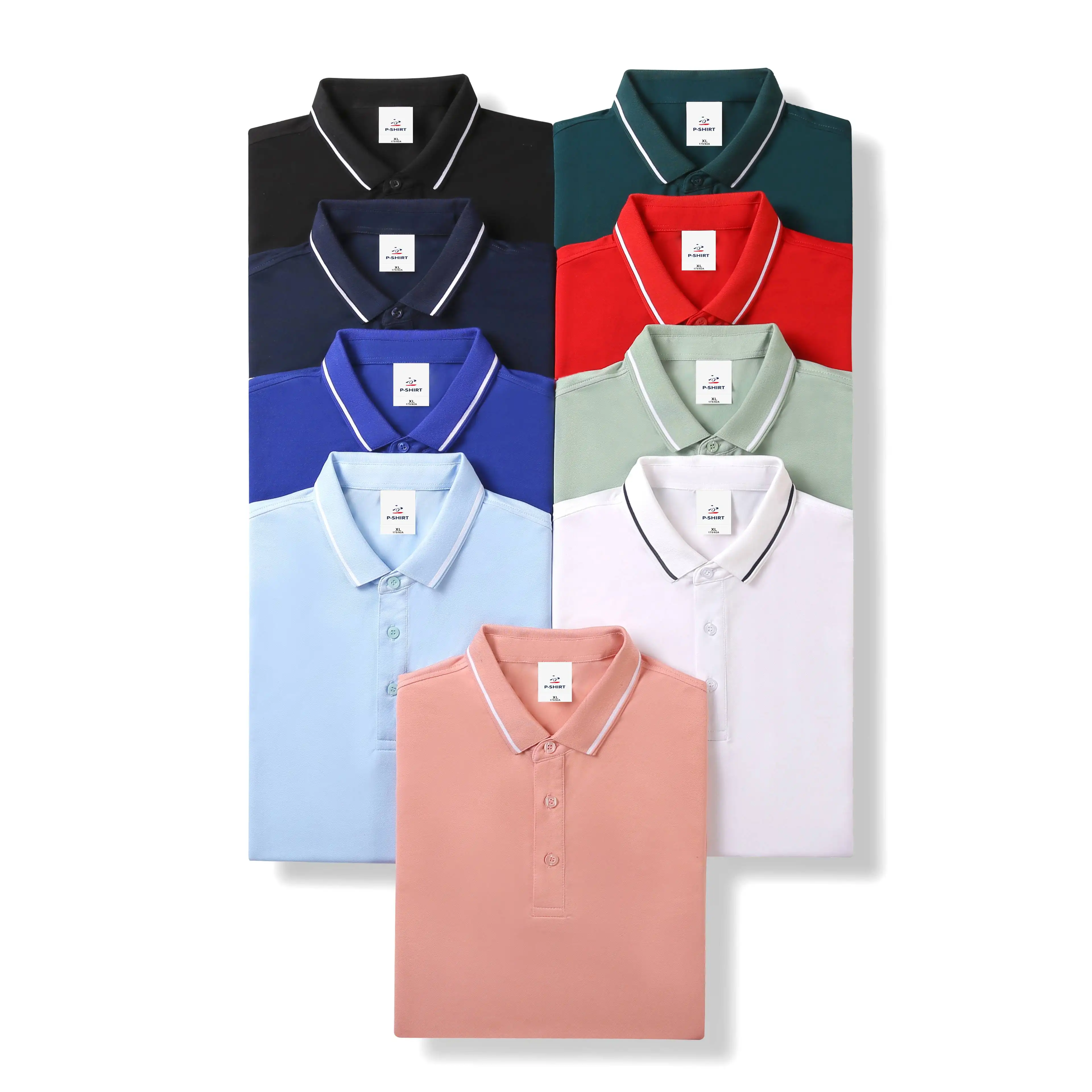 Custom Logo New Summer Colorful Cotton Lapel Women Men Polo T Shirt