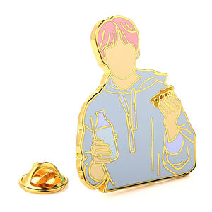 Badges personnalisés de haute qualité, émail doux, or, petit smiley, émoticône, épingle à revers - Product Image 4