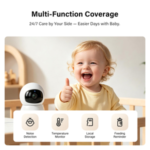 <span class=keywords><strong>Moniteur</strong></span> Bébé HD 5 Pouces avec Vidéo en Temps Réel, Communication Bidirectionnelle, Détection des Pleurs, Vision Nocturne et Fonction Pan-Tilt pour Surveillance de Bébé/Nounou - Product Image 6