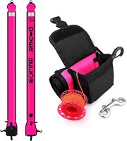 Kit complet DSMB de 6 pieds avec bouée de signalisation de surface, saucisse de sécurité de plongée en nylon 210D, bobine de 100 pieds avec mousqueton et sac de rangement