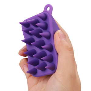 Venta al por mayor de cepillo de champú para el cabello con logotipo personalizado suave de silicona Cuidado del cuero cabelludo masajeador cepillo de pelo con cuerdas - Product Image 1