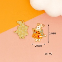 Breloque en alliage Cartoon Anime Poker Rabbit Charms Cute Earring DIY Keychain Bracelet Pendant Jewelry Accessories for Making
