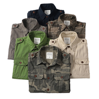 Chemise personnalisée 100% coton camouflage chasse à manches courtes automne extérieur style décontracté avec col rabattu tissé tissage numérique imprimé