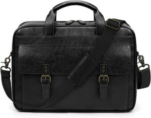 Sac pour ordinateur portable personnalisé en cuir vintage, imperméable, grand format, sacoche pour ordinateur, sac messager - Product Image 1