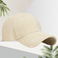 Casquette de baseball en velours côtelé chaude pour l'automne et l'hiver, broderie de logo personnalisée, chapeau à visière tendance