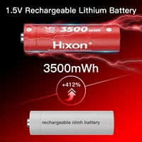 Hixon nouveau produit 1.5V AA batterie au Lithium 3500mWh Charge rapide 4 pièces batteries et Kit de boîte de chargeur