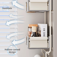 Organisateur de réfrigérateur multifonctionnel en métal pour cuisine, support magnétique pour épices, rangement coulissant