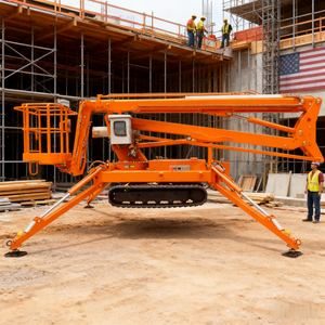 Plataforma de trabajo aéreo, elevador de oruga articulado de araña todo terreno de 18M, chasis de orugas, elevador telescópico hidráulico eléctrico - Product Image 3