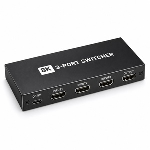 Switcher <span class=keywords><strong>HDMI</strong></span> 2.<span class=keywords><strong>1</strong></span> 8K <span class=keywords><strong>3</strong></span> Ingressi <span class=keywords><strong>1</strong></span> Uscita con Telecomando IR per Display TV - Product Image 1