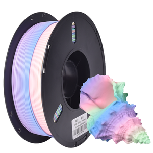 Silk Shiny Multicolor Rainbow Fast Gradient Color <b>PLA</b> Filament 1.75mm Flexible 1kg 3D Printing - Product Image 1