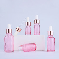 Flacon cosmétique en verre, 5ml, 10ml, 15ml, 20ml, 30ml, 50ml, 100ml dégradé Rose/Rose clair/violet clair/or Rose/or Rose mat essence