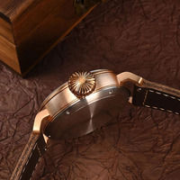 Montre de luxe pour homme, boîtier en bronze de 45 mm, style vintage simple, automatique mécanique YN55A, saphir étanche 10 bars