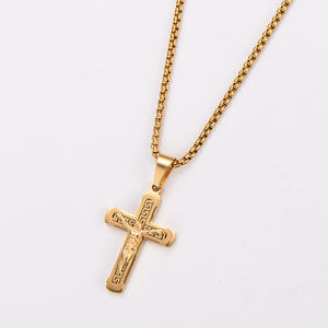 Collier Pendentif <span class=keywords><strong>Croix</strong></span> Crucifix Chrétien Classique en Acier Inoxydable Jésus Bijou <span class=keywords><strong>de</strong></span> Mode pour Hommes Vente en Gros - Product Image 5