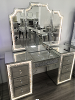 Nouveauté Meuble Miroir Diamant Broyé Coiffeuse Miroir avec Lumière LED