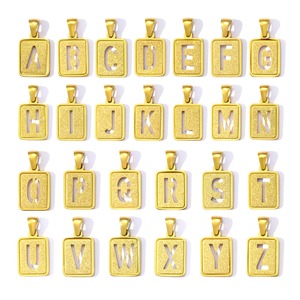Europeo americano 18K chapado en oro 26 letras inglesas DIY colgante collar Bohemia joyería de acero inoxidable para mujeres para fiestas - Product Image 5